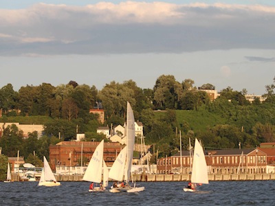 Sailing in front of club