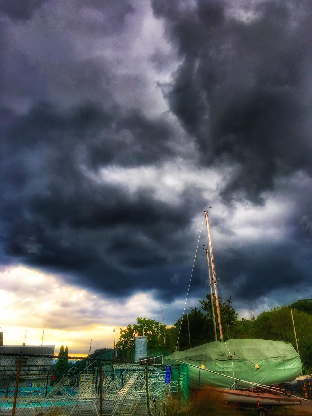 Storm Cloud over boat- d.gray